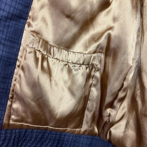 Helly Hansen Mens Plaid Jacket Medium Gray Insulated Padded Coat Gold Lining - Picture 5 of 12